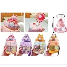 Garrafa Infantil Squezee Grande1200 ml Com Canudo Alça adevisivos 3d ABS+PP+Silicone