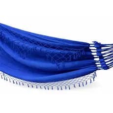 Rede de Dormir Descanso Casal Luxo Premium Azul Reforçada