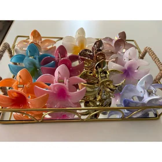 Kit 2 Piranhas de Cabelo Flor Grande Acessório Feminino Elegante 7CM CADA UMA.SORTIDAS