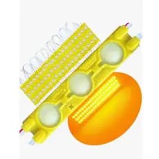 Kit 20 Módulos LED Amarelo  3 Leds 1.5W IP65 12V Fita Adesiva Para Letra Caixa