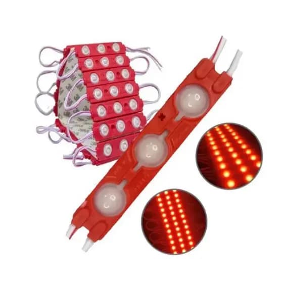 20 Módulos 3 Leds Vermelho Smd Prova D'água Luminoso 12v