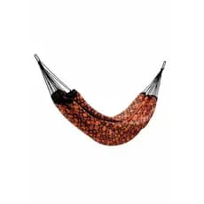 Rede de Descanso Indiana Luxo Premium Laranja e Preto Floral