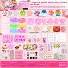 Kit DIY de Cubo de Gelo de Pata de Gato Squishy, Gelatina Squishy, Brinquedo de Alívio de Estresse para Meninas FV77