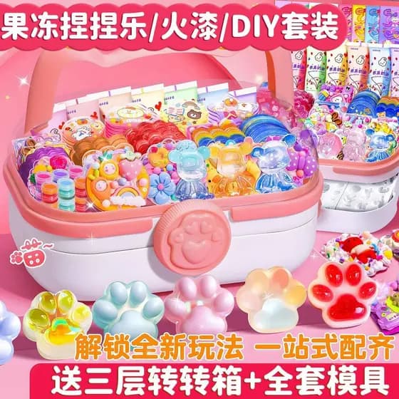 Brinquedo de Squeeze de Cera de Selagem, Conjunto DIY Guka Girl, Carimbo, Brinquedo de Alívio de Estresse para Crianças,