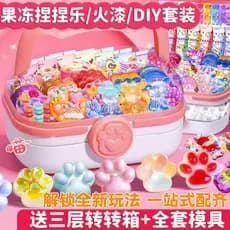 Brinquedo de Squeeze de Cera de Selagem, Conjunto DIY Guka Girl, Carimbo, Brinquedo de Alívio de Estresse para Crianças,