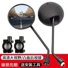 Espelho retrovisor para veículos elétricos, refletor redondo de 8mm para bicicletas movidas a bateria, bicicletas elétri