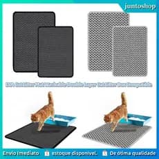 Tapete Higiênico EVA Coletor De Areia Para Gatos Diversos Tamanhos Cores Cinza Lavável Para Caixa Areia