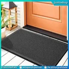 Tapete de Porta para Outdoor, Escovão de Silicone 70cm x 46cm, Limpeza de Calçados Plana para Uso Indoor ou Outdoor