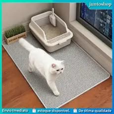 Tapete Higiênico EVA Coletor De Areia Para Gatos Diversos Tamanhos - Cores Preto e Cinza