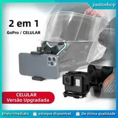 6 kits Suporte De Capacete Para Câmera De Ação E Celular Queixo Gopro Sjcam Ideal para Motociclismo e Aventur