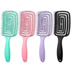 Pente curvo de plástico repelente de mosquitos para mulheres, pente portátil para pentear o cabelo, pente grande e curvo