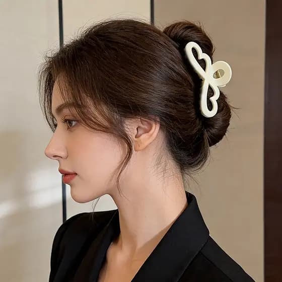 Presilha de cabelo semi-amarrada adequada para cabelos finos, nova presilha de cabelo em formato de asa para mulheres, p