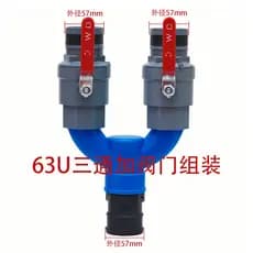 Conector em T para irrigação por gotejamento e microaspersão, rosca interna de 2,5, conexões de rosca externa para mangu