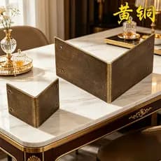 Protetores de canto de metal para mesa, capas de canto em ângulo reto, peças de conexão de cobre para caixas de madeira