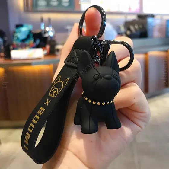 Chaveiro De Cachorro De Combate Francês Dos Desenhos Animados Feminino Bonito Criativo Bulldog Chave Do Carro Pingente S