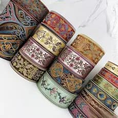 GUOJH Fita Bordada Acessórios De Costura Em Estilo Miao Saia Vintage Algemas De Vestuário Colarinho Casa De Bricolagem