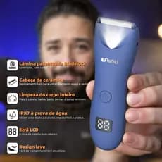 Cortador de Pelos Corporais com LED e Base - Aparador à Prova d'Água 4 em 1