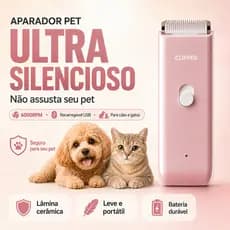 Aparador Pet 6000RPM Silencioso Lâmina Cerâmica USB Recarregável À Prova D’Água Cães Gatos