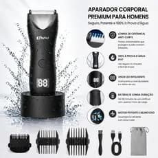 Máquina de Cortar Pelos com Luz LED e Suporte – Ideal para Virilha, Peito e Axilas