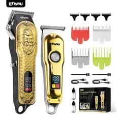 Máquina de Cortar Cabelo + Kit Óleo e Aparador – Solução Completa para Corte de Cabelo, Barba e Pelos Corporais
