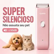Aparador Pet Ultra Silencioso 6000RPM Lâmina Cerâmica USB IPX7 Cães e Gatos