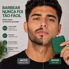 Barbeador Elétrico Masculino Duplo Recarregável Sem Fio IPX7 à Prova d’Água