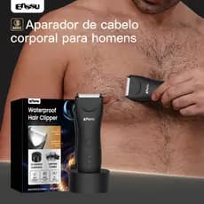 Aparador de Pelos Masculino à Prova d’Água com Base – Corpo Inteiro, Peito e Virilha