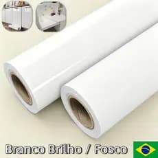 Papel Adesivo De Parede Rolo 5/10/15/20 Metros Branco Brilho/Fosco Moveis Envelopamento Lavável Fácil De Aplicar