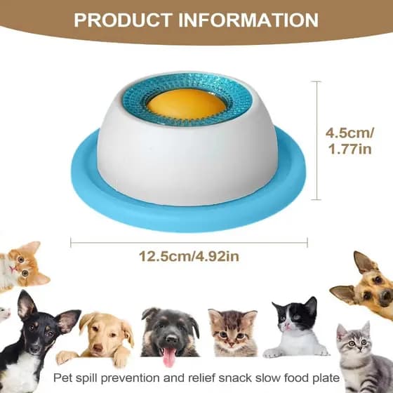 Prato Interativo De Alimentação Lenta Para Animais De Estimação , Bandeja Lamber Com Ventosa Forte , Brinquedo Sensorial