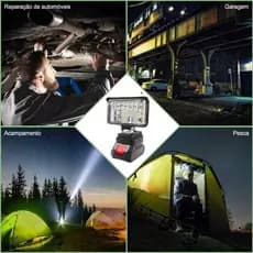 Lanterna LED Portátil De 4 Polegadas Com Refletor E Bateria Recarregável Integrada