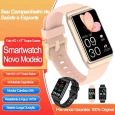 Smartwatch Feminino H68 1.47” Tela, 30 Dias Bateria,SpO2 e 1ATM à Prova D’água Compatível com Android/iOS Presente Ideal