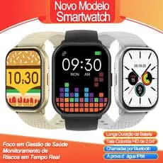 Smartwatch H01 | Chamadas Bluetooth | Tela 2.04" | 20 Esportes | Ideal para Treino | Monitor Sono | Bateria 280mAh |IP68