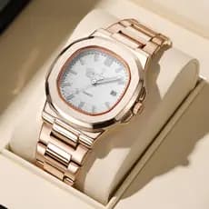 Relógio Masculino Social Executivo 8003 Aço Inox Quartz Calendário Espelho Hardlex Premium Pronta Entrega