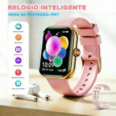 Smartwatch Feminino HW10 com Tela Grande e Design Elegante - SpO2 Chamadas Bluetooth, IP67, Bateria 7 Dias Android/iOS