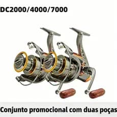 KIT 2 Carretel Molinete Dc 7000/4000/2000 Pesca Pesada 10kg Grande 5.2:1 carretilha de pesca.
