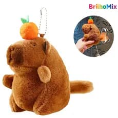 Capivara Pelúcia Anti Stress Funções Soprar Bolhas Rabo Giratório Som Presente