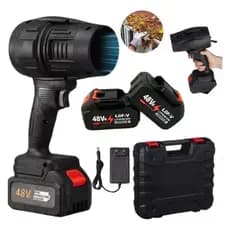 Soprador De Folhas Turbo Portátil Recarregável 48v Com 2 Baterias Potente Limpeza Interna e Externa
