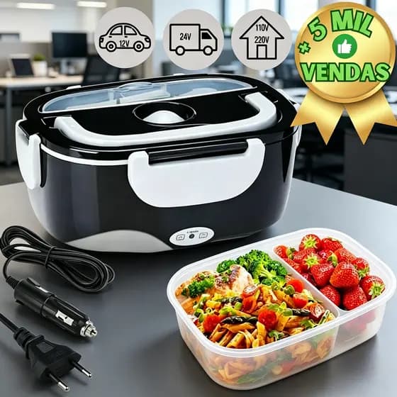 Marmita Elétrica Veicular Tomada Bivolt 110V/220V E 12V/24V - Marmita Térmica Para Comida