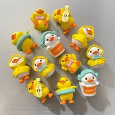 Ímãs de Geladeira em Forma de Patinho Fofo, Pequenos Ímãs de Geladeira em 3D com Desenho de Patinho, Decorações em Minia
