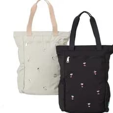 Mochila escolar dobrável de grande capacidade com bordado de cachorrinho fofo ao estilo japonês, Snoopy, mochila casual