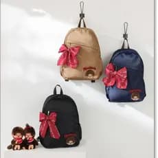 Mochila fofa de desenho animado, bordada, leve, para estudantes universitários, mochila para deslocamentos, pode ser ane