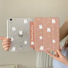 Capa para Tablet Star Miffy Rabbit Compatível com iPad 10ª Geração Y-fold Air Cartoon Mini com Porta-Caneta 13 Polegadas