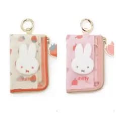 Bolsa de moedas bordada estilo japonês com o Miffy, porta-cartões de identificação com estampa de rosa, porta-cartões, c