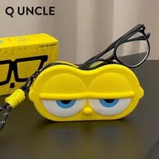 Estilo Japonês Bob Esponja Olho Grande Estojo de Óculos de Silicone Moderno Chave Moeda Armazenamento de Fones de Ouvido