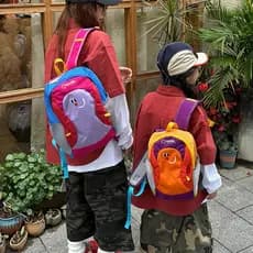Mochila Coreana Color-Block 2026, Mochila Escolar Estilo Dopamina, Bolsa de Viagem e Armazenamento, Mochila Pequena Leve