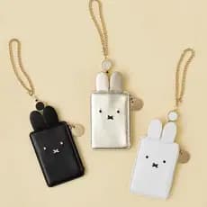 Porta-cartões portátil fofo do Coelho Miffy para cartões de refeição de estudantes, cartões de ônibus, cartões de identi