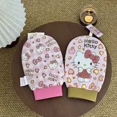 Luva de Banho Hello Kitty Estilo Japonês, Alto Valor Estético, Dupla Face, Remove Sujeira e Pele Morta, Bonita e Feminin