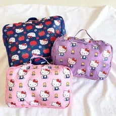 Bolsa de armazenamento KT fofa em estilo japonês, conjunto de três peças dobrável, grande capacidade, bolsa de armazenam