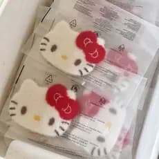 Adesivo de franja de gato KT super fofo, estilo feminino, peludo, adesivo de franja lateral, acessório de cabelo mágico.