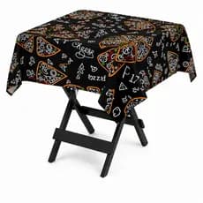 Toalha De Mesa Pizza 75x75 Oxford Estampada Kit 1 2 4 6 8 10 12 Unidades Mesa Quadrada